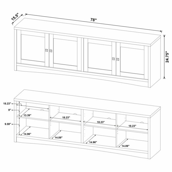 Laughlin - 4 Door Engineered Wood TV Stand - White - Image 2