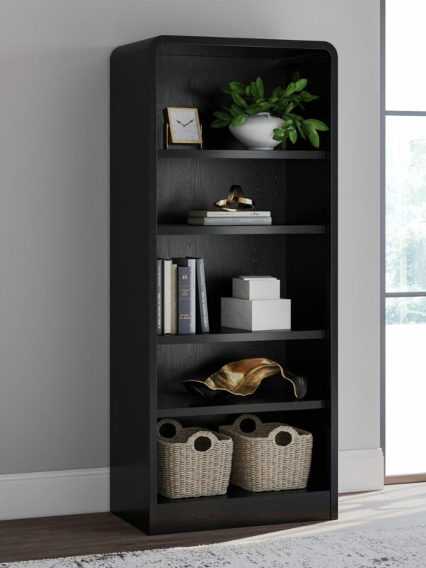 Rowanbeck - Black - 3 Pc. - Home Office Desk, Chair, Bookcase - Image 2