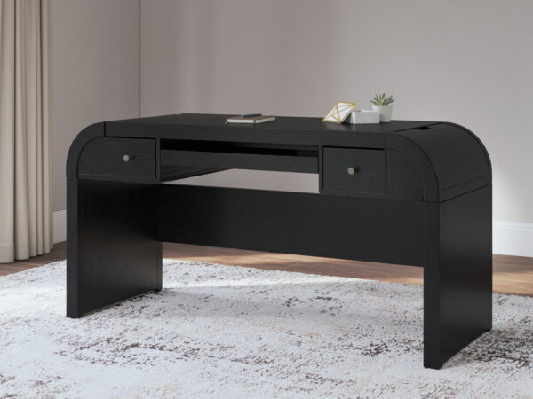 Rowanbeck - Black - 3 Pc. - Home Office Desk, Chair, Bookcase - Image 12