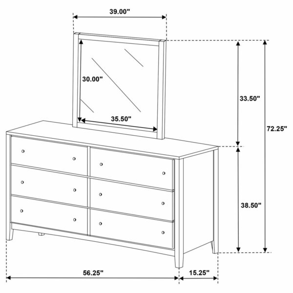 Wilkes - 6-Drawer Dresser And Mirror - Dark Cocoa - Image 8