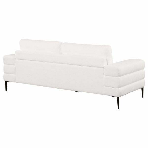 Jessel - Chenille Upholstered Track Arm Sofa - Ivory - Image 11