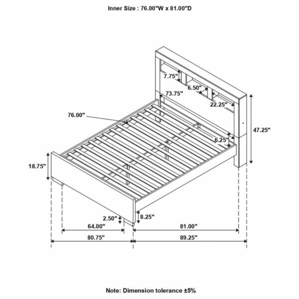 Jessica - LED Storage Bookcase Bed - Image 3