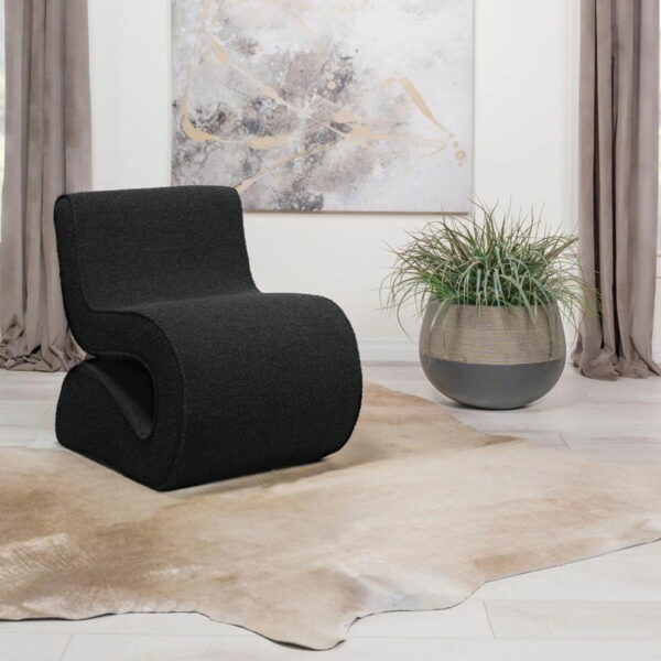 Ronea - Boucle Upholstered Armless Curved Chair - Image 3