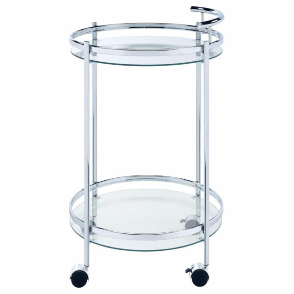 Chrissy - Round Glass Shelf Metal Bar Cart - Image 13