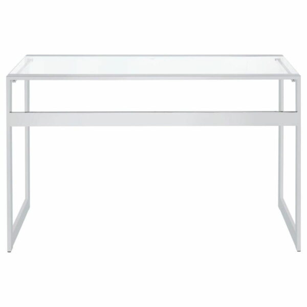 Hartford - Glass Top Writing Desk - Chrome - Image 4