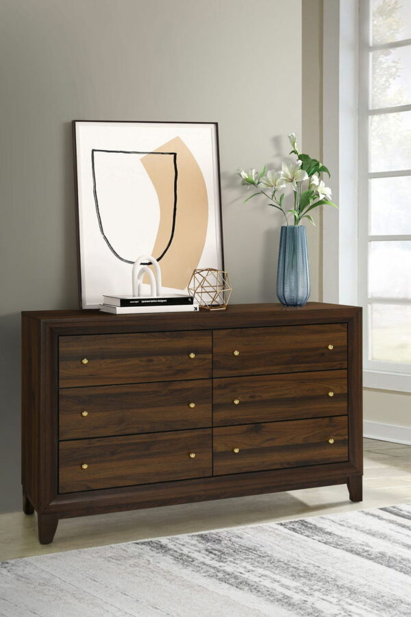 Welsley - 6-Drawer Dresser Cabinet - Walnut - Image 7