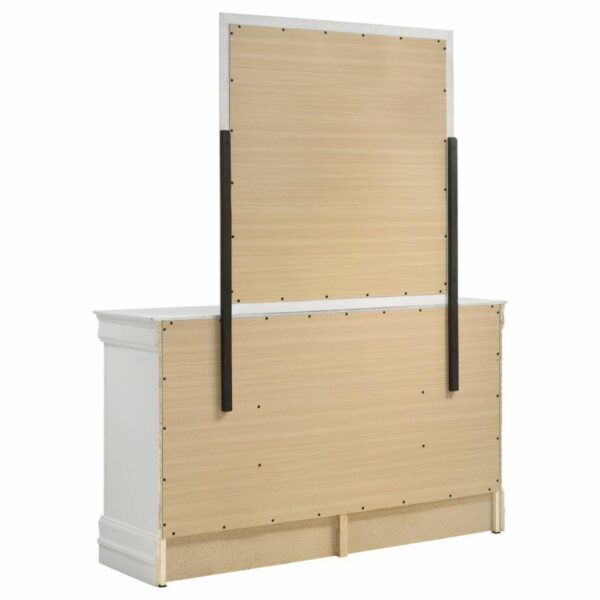 Louis Philippe - 6-Drawer Dresser And Mirror - White - Image 5