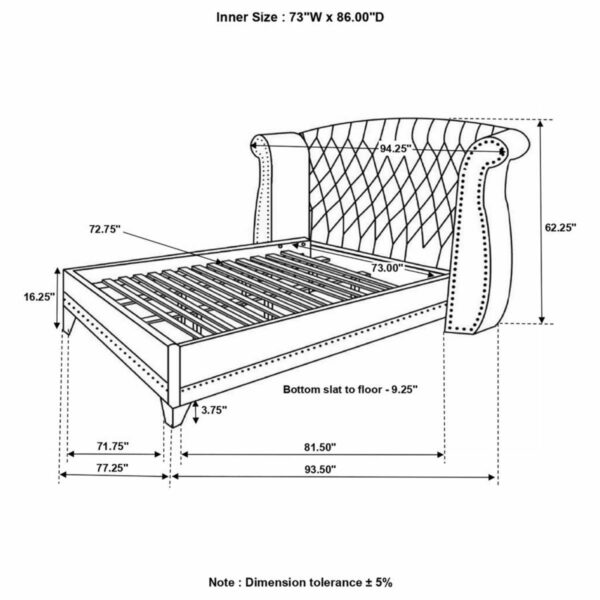 Barzini - Upholstered Wingback Bed - Image 16
