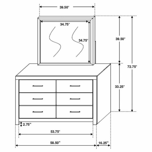Brantford - 6-Drawer Dresser With Mirror - Image 24