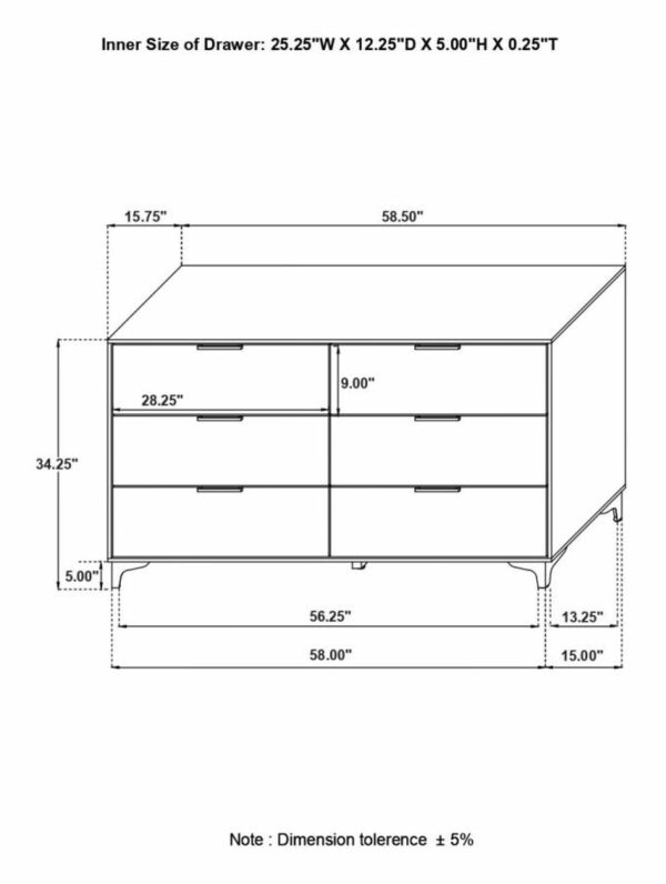 Kendall - 6-Drawer Dresser - Image 13