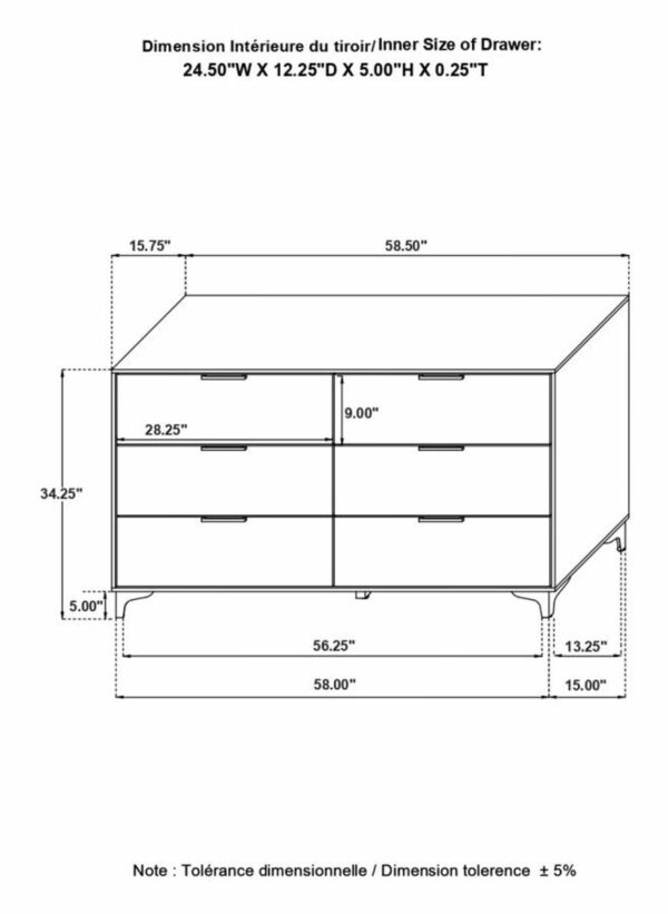 Kendall - 6-Drawer Dresser - Image 7