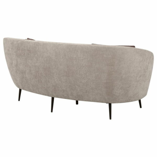 Ellorie - Upholstered Channel Back Curved Loveseat - Beige - Image 5