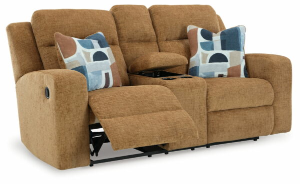 Kanlow - Dbl Reclining Loveseat With Console - Image 4