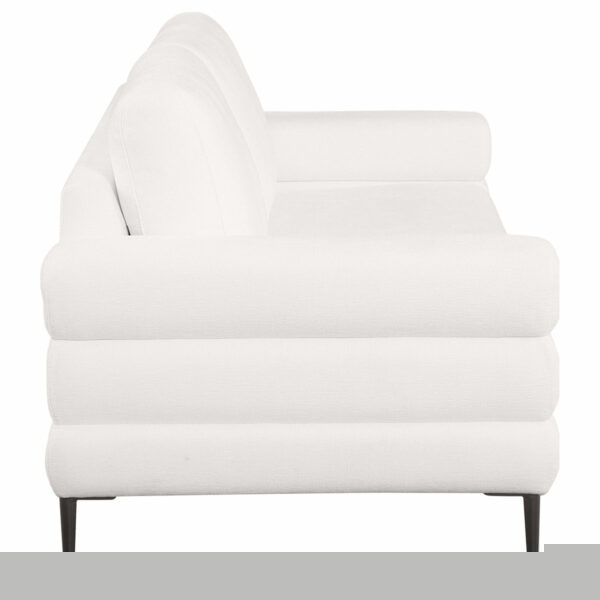 Jessel - Chenille Upholstered Track Arm Sofa - Ivory - Image 3