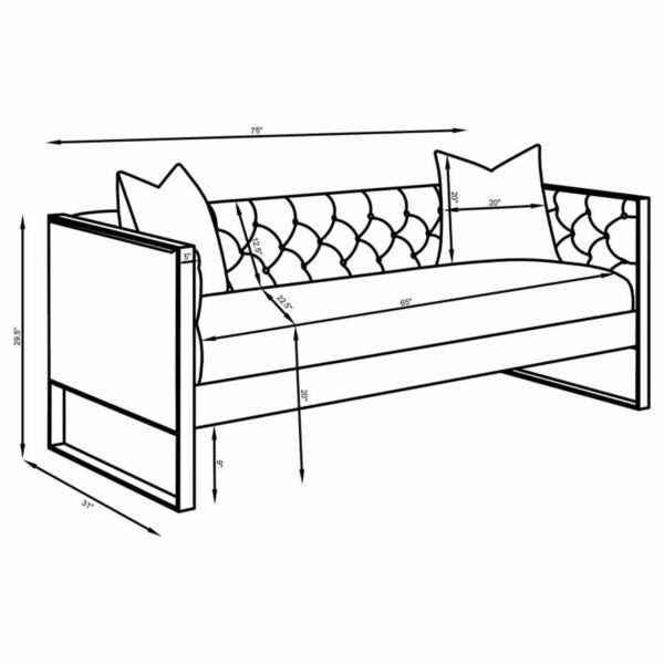 Eastbrook - Velvet Upholstered Tufted Sofa Set - Image 6