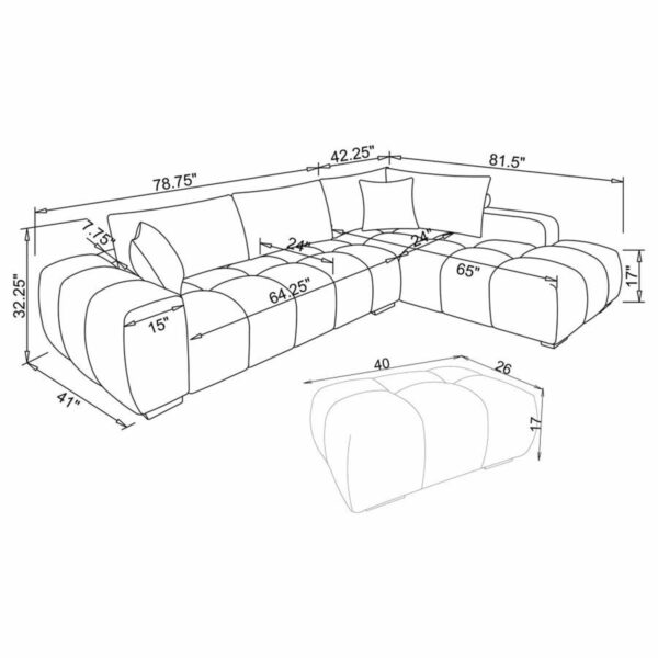 Camacho - Upholstered Sectional Sofa With Ottoman Set - Image 4