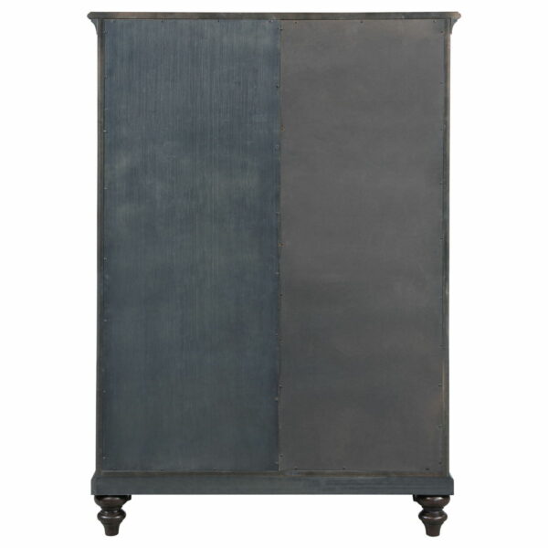 Andover - 6-Drawer Tempered Glass Door Chest - Dark Oak - Image 2