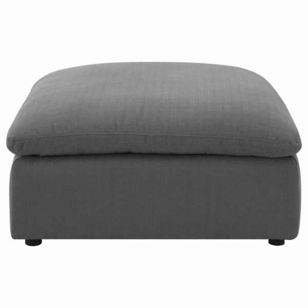 Hobson - Square Upholstered Ottoman - Charcoal - Image 3