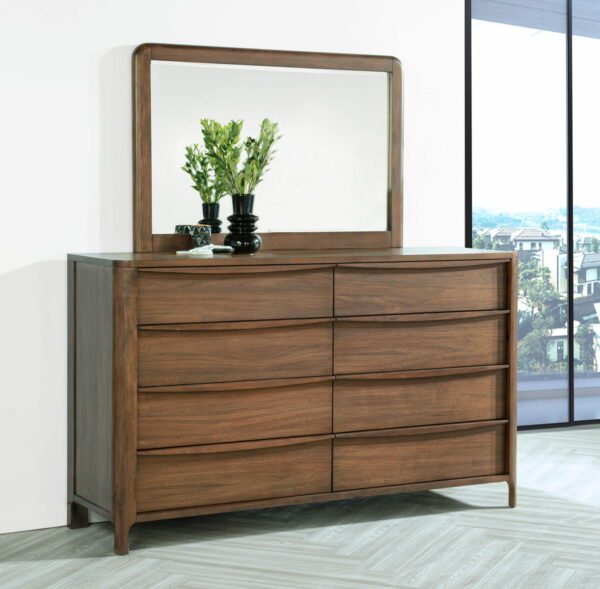 Maderia - 8-Drawer Dresser And Mirror - Walnut - Image 9