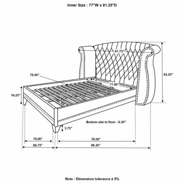 Barzini - Upholstered Wingback Bed - Image 9