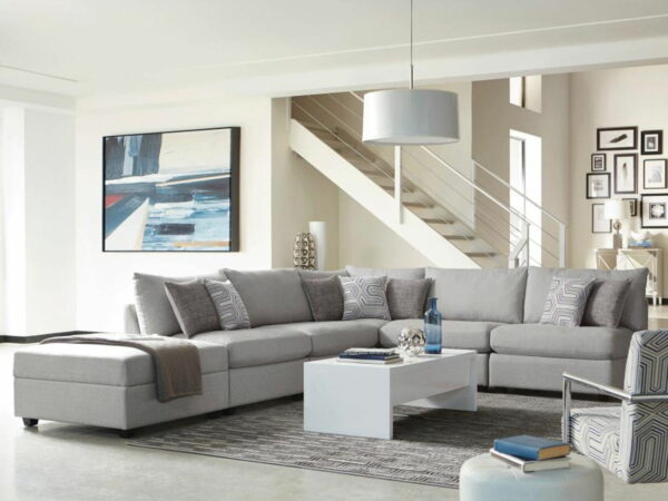 Cambria - 4 Piece Upholstered Modular Sectional Sofa - Gray - Image 8