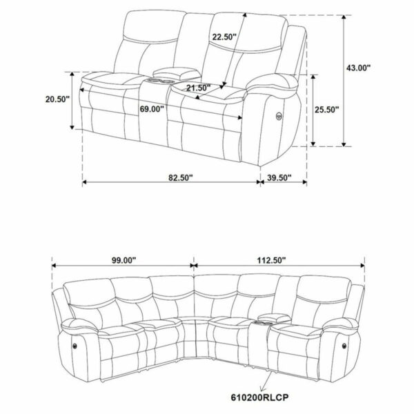 Sycamore - Upholstered Power Reclining Sectional Sofa - Image 12