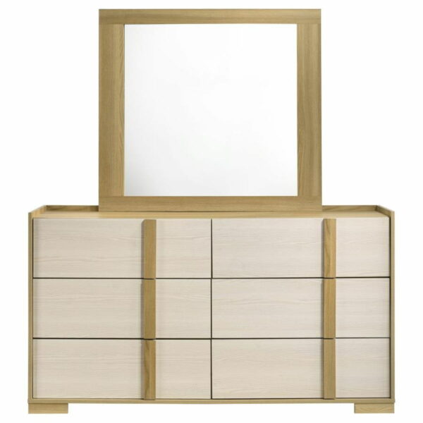 Hyland - 6-Drawer Dresser With Mirror - Natural - Image 8