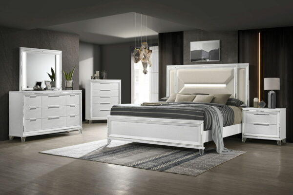 Marmore - 5-Drawer Bedroom Chest Of Drawers - White - Image 7