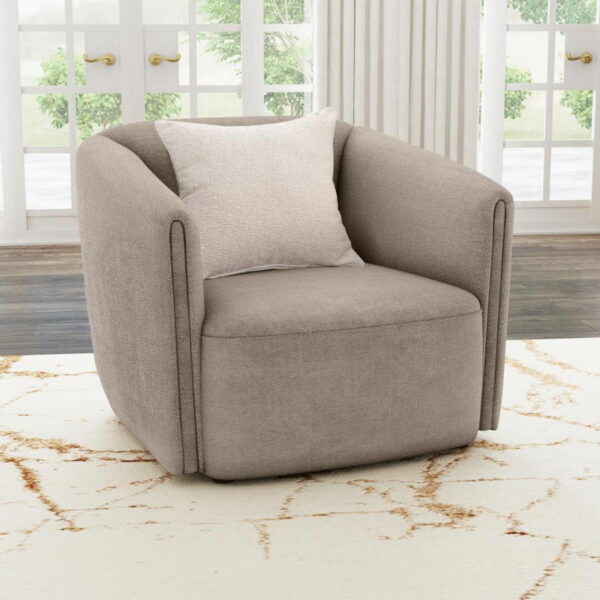 Townsend - Chenille Upholstered Rolled Arm Chair - Latte - Image 2