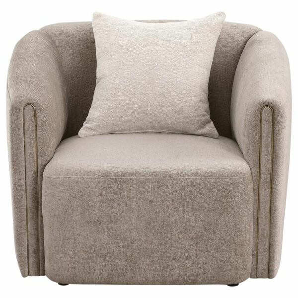 Townsend - Chenille Upholstered Rolled Arm Chair - Latte - Image 12