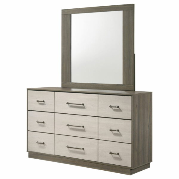 Fenwick - 9-Drawer Dresser With Mirror - Gray Oak - Image 6