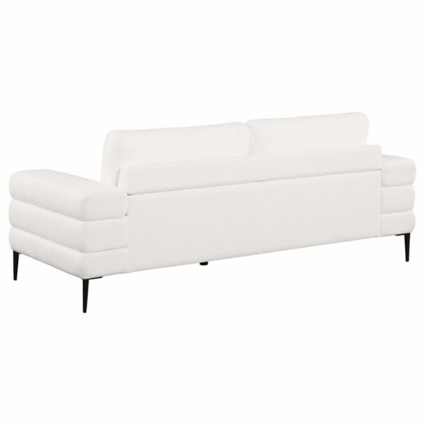 Jessel - Chenille Upholstered Track Arm Sofa - Ivory - Image 9