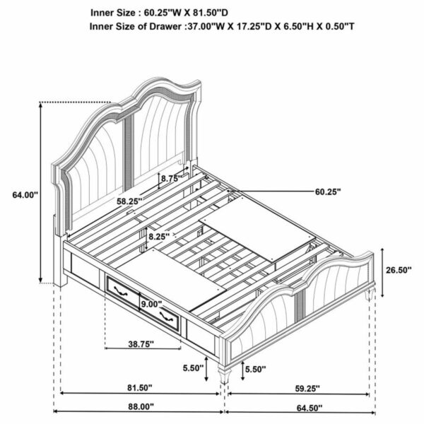 Evangeline - LED Storage Panel Bed - Image 18