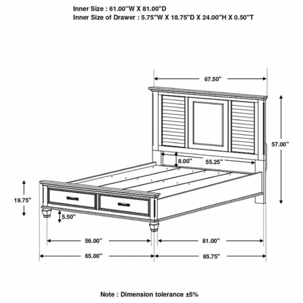 Franco - Wood Storage Panel Bed - Image 4
