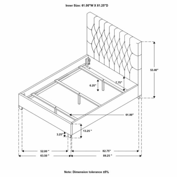 Chloe - Upholstered Panel Bed - Image 2