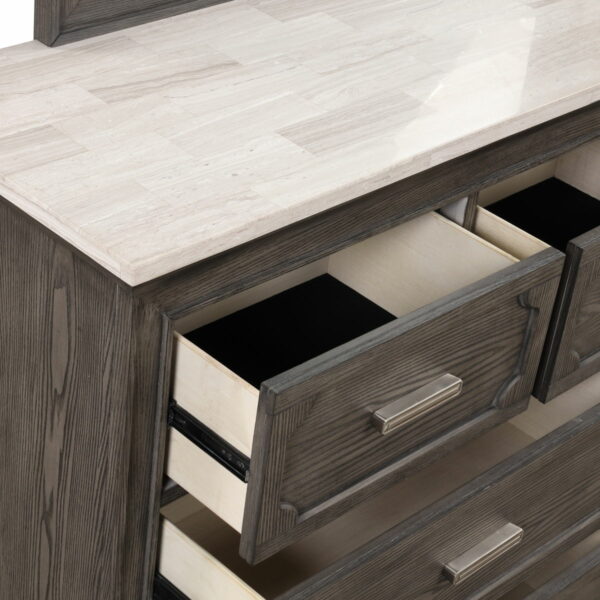 Lisbon - 2 Piece Dresser & Mirror Set - Gray - Image 5