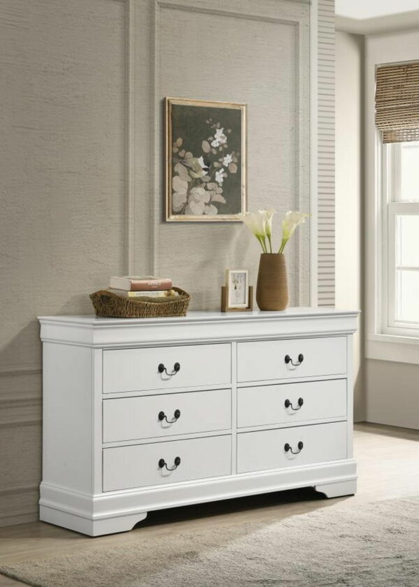 Louis Philippe - 6 Drawer Dresser - White - Image 8