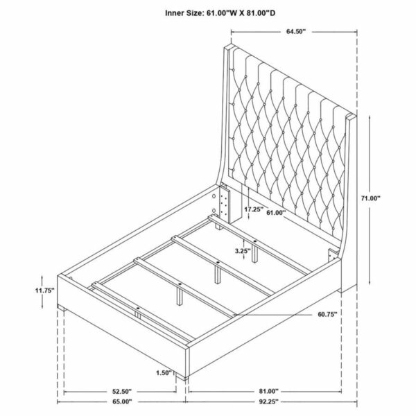 Camille - Upholstered Panel Bed - Image 15