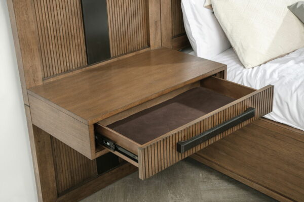 Terrace - 2-Piece Wall Panel With Nightstand Set - Ash Brown - Image 2
