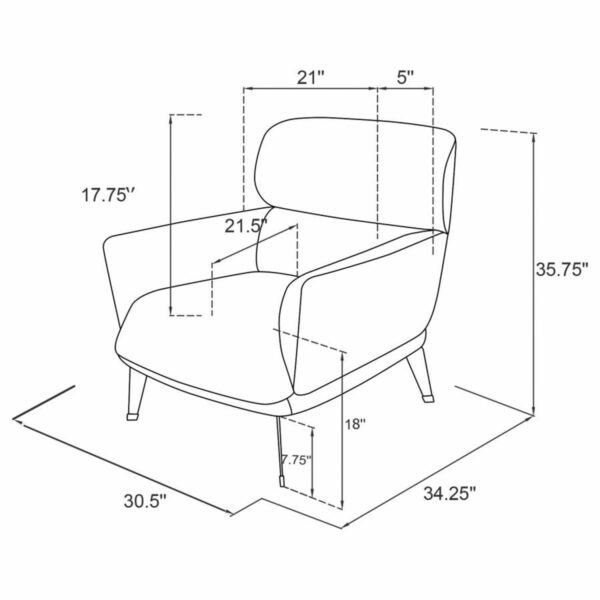 Andrea - Upholstered Crecent Arm Accent Chair - Image 3