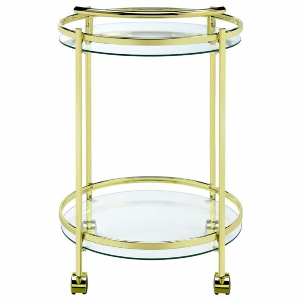 Chrissy - Round Glass Shelf Metal Bar Cart - Image 15