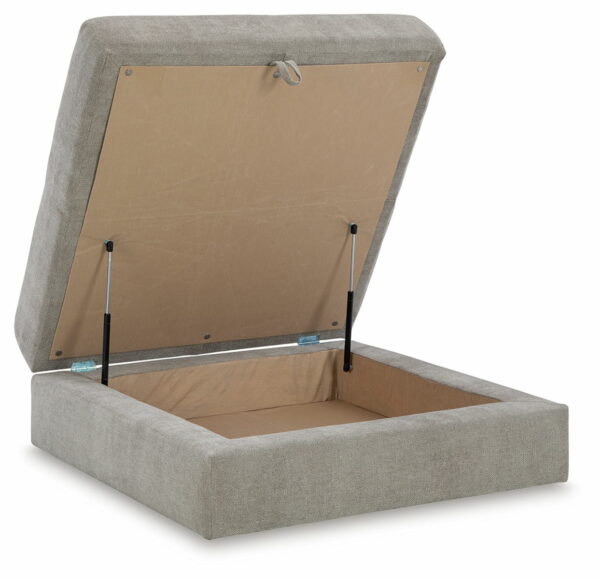 Aslan Court - Pebble - Ottoman With Storage - Image 2