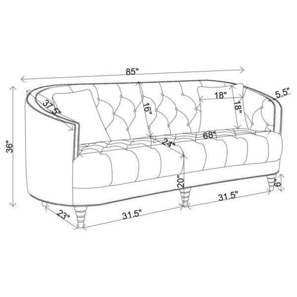 Avonlea - Upholstered Sloped Arm Sofa Set Velvet - Image 13