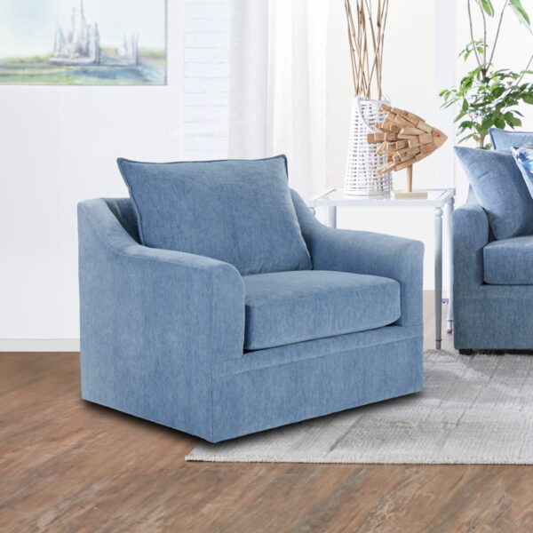 Sylvie - Swivel Chair - Blue Slate - Image 6
