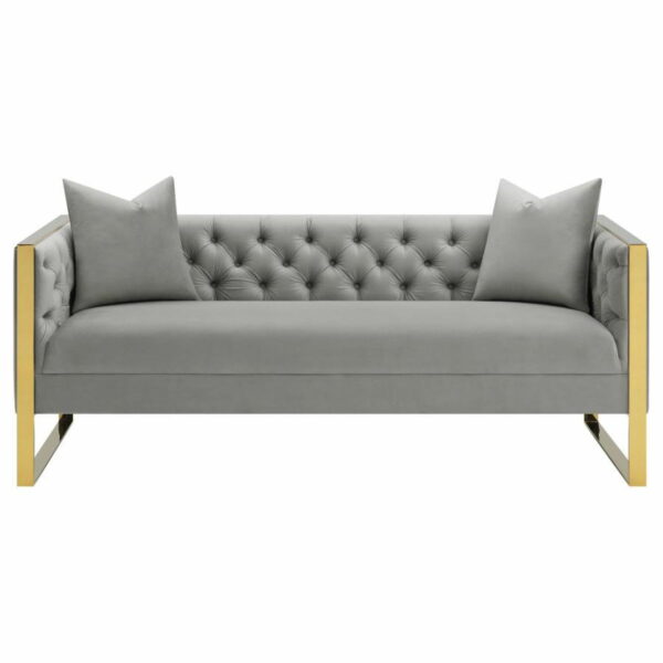 Eastbrook - Velvet Upholstered Tufted Sofa Set - Image 7