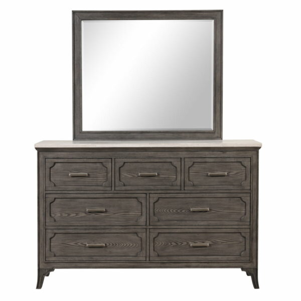 Lisbon - 2 Piece Dresser & Mirror Set - Gray - Image 2