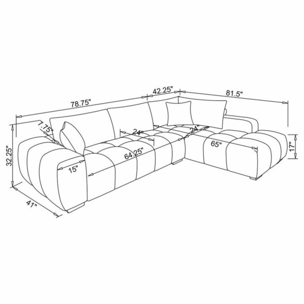 Camacho - Upholstered Chaise Sectional Sofa - Image 7