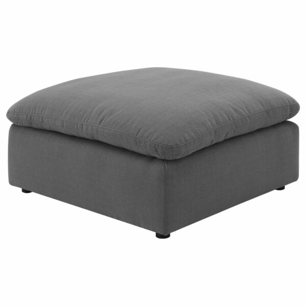 Hobson - Square Upholstered Ottoman - Charcoal - Image 4