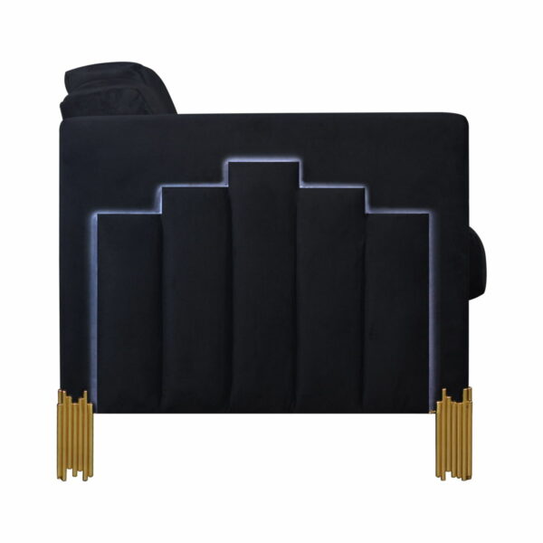 Empire - Lighted Loveseat - Black - Image 2