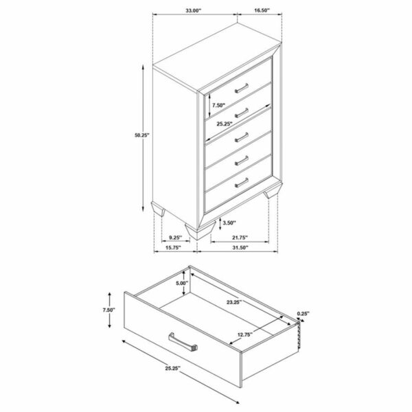 Kauffman - 5-Drawer Bedroom Chest - Image 4